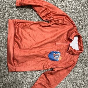 Red Quarter-Zip Pullover with Blue Pocket